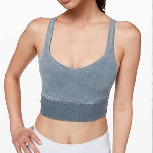 Lululemon Free To Be Bra *Long Line Rib Snow Wash Washed Moon Blue size 6